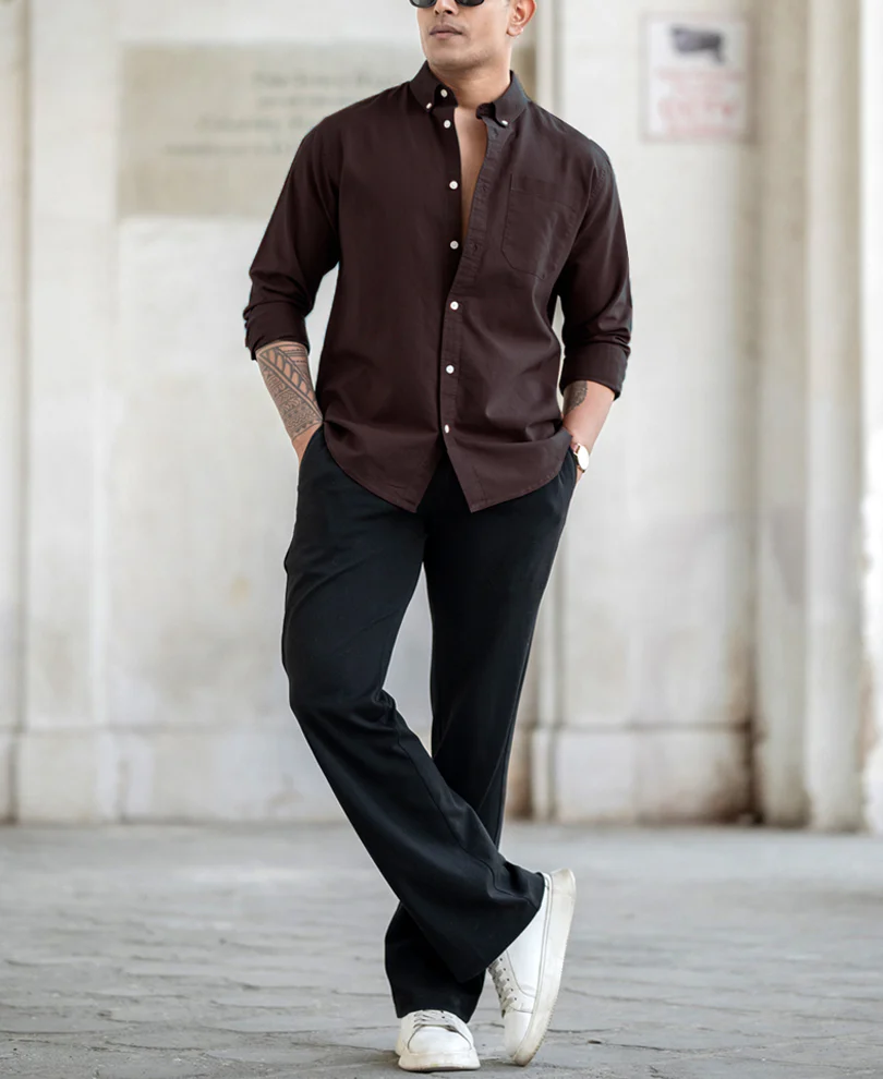 Brown Oxford Shirt 100% Cotton - Image 5