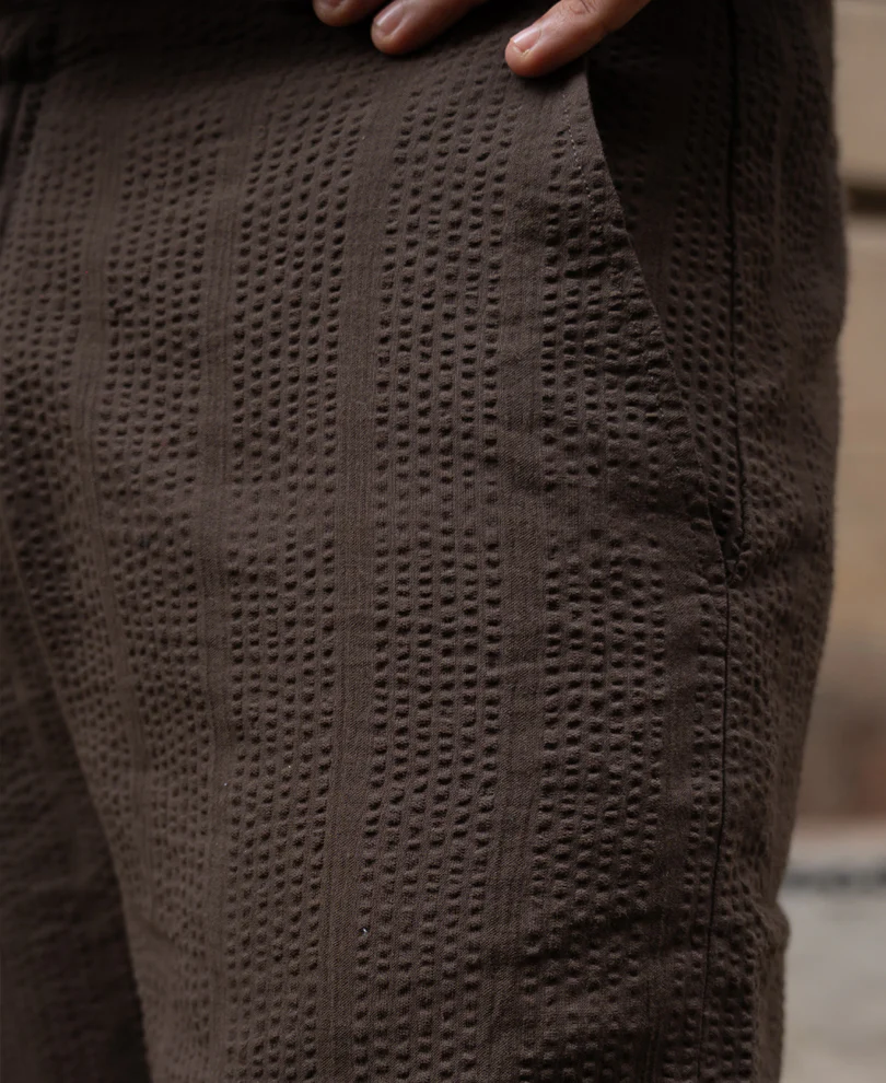 Brown Seersucker Pant 100% Cotton - Image 4