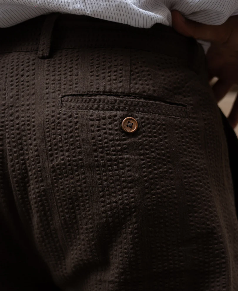 Brown Seersucker Pant 100% Cotton - Image 5