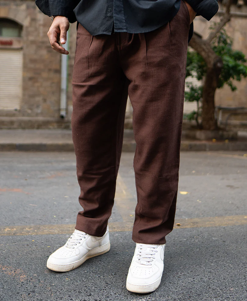 Dark Brown Linen Pant - Image 2