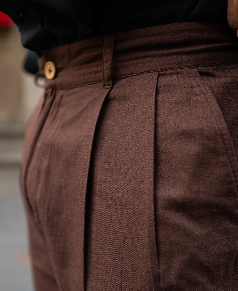 Dark Brown Linen Pant - Image 4