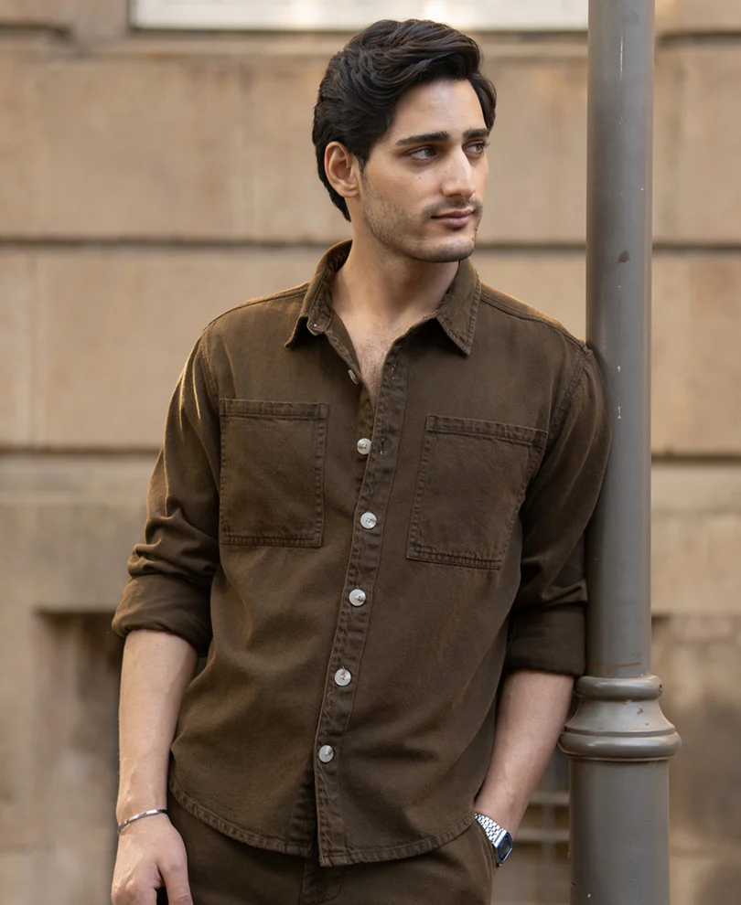 Brown Structured Co-ord Set 100% Cotton - Image 3