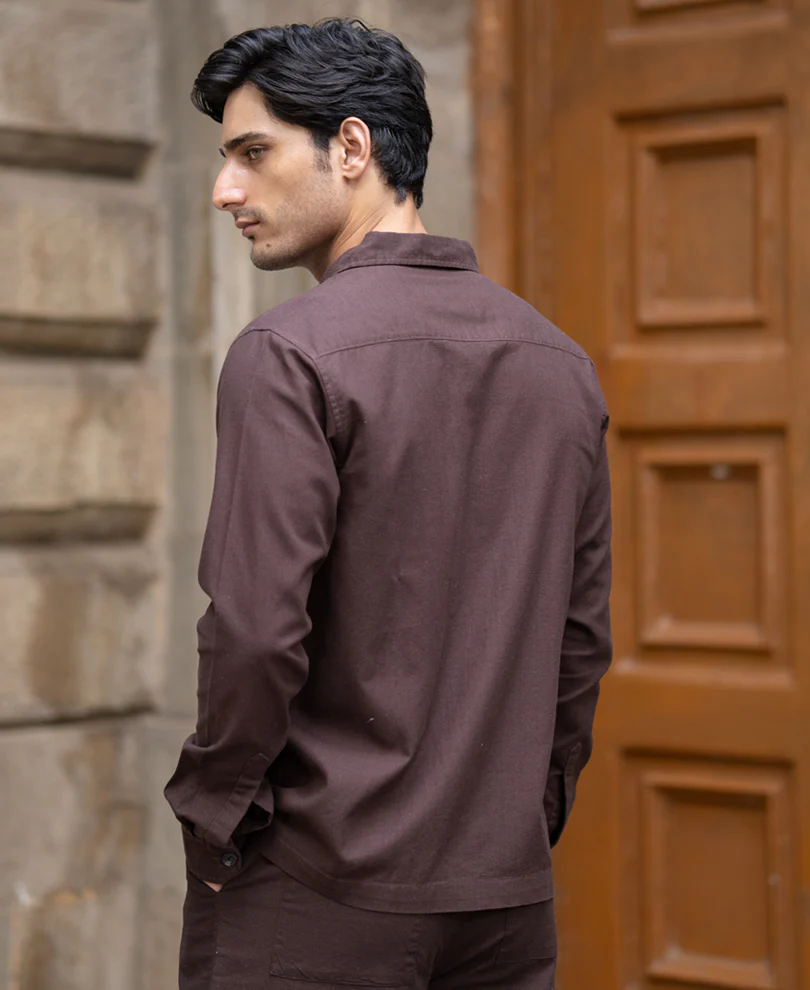 Brown Structured Lightweight Co-ord Set 100% Cotton - Image 8