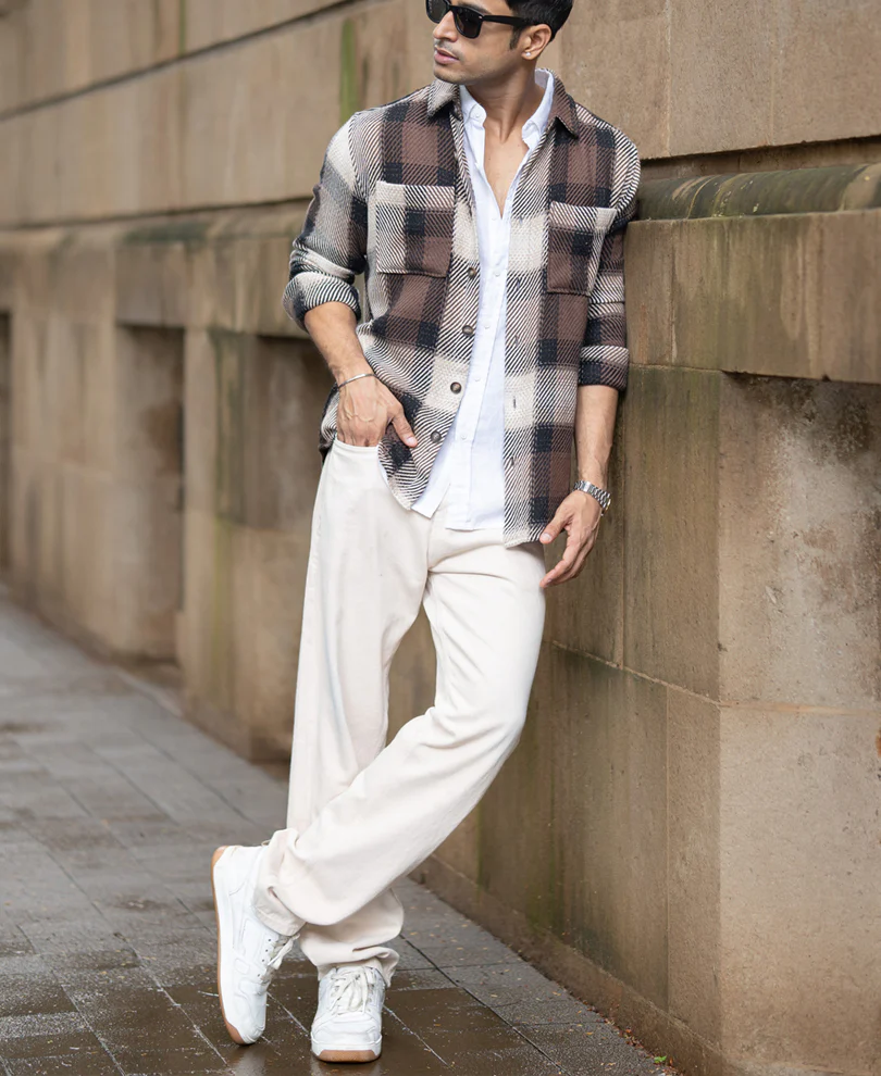 Brown Twill Check Shirt - Image 7