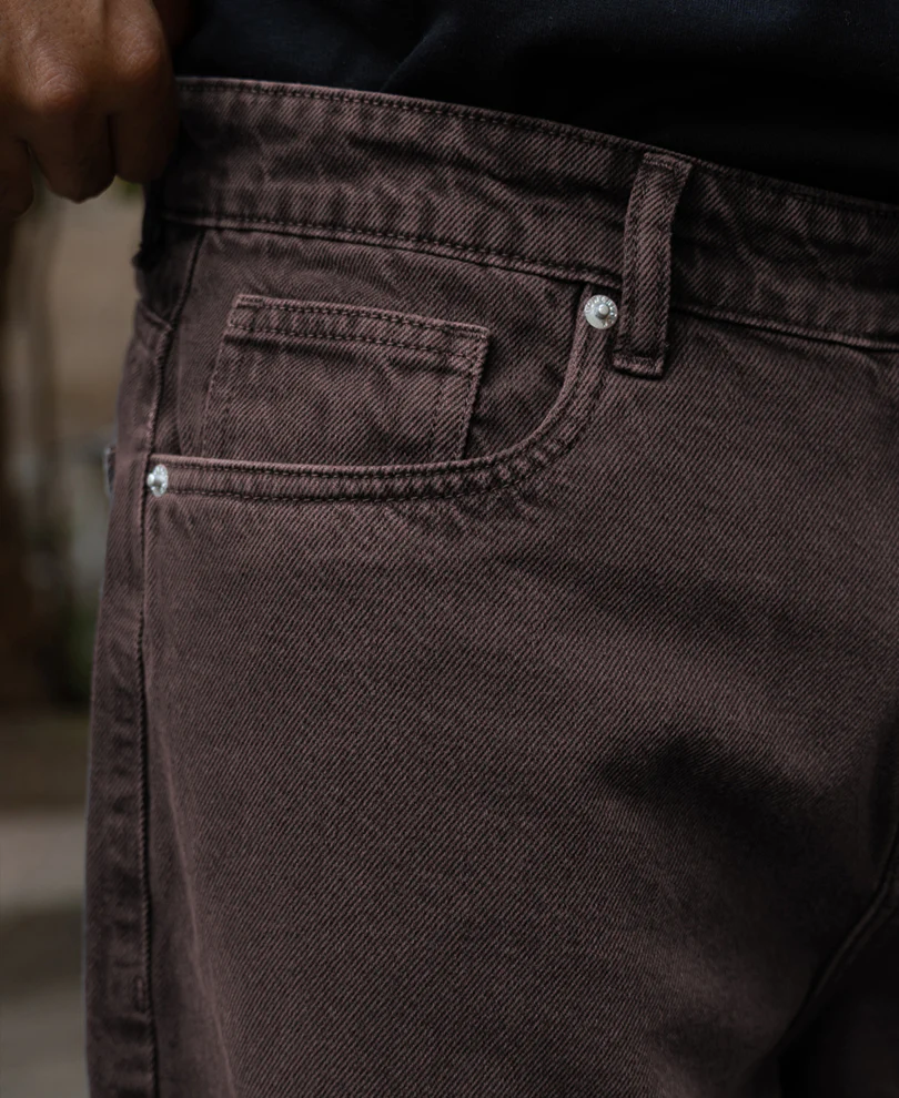 Charcoal Washed Baggy Jeans 100% Cotton - Image 4