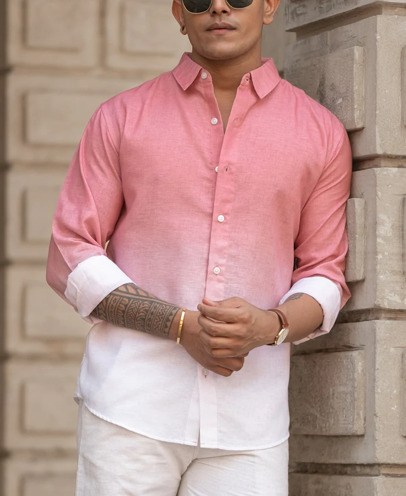 Coral Ombre Shirt 100% Cotton - Image 2