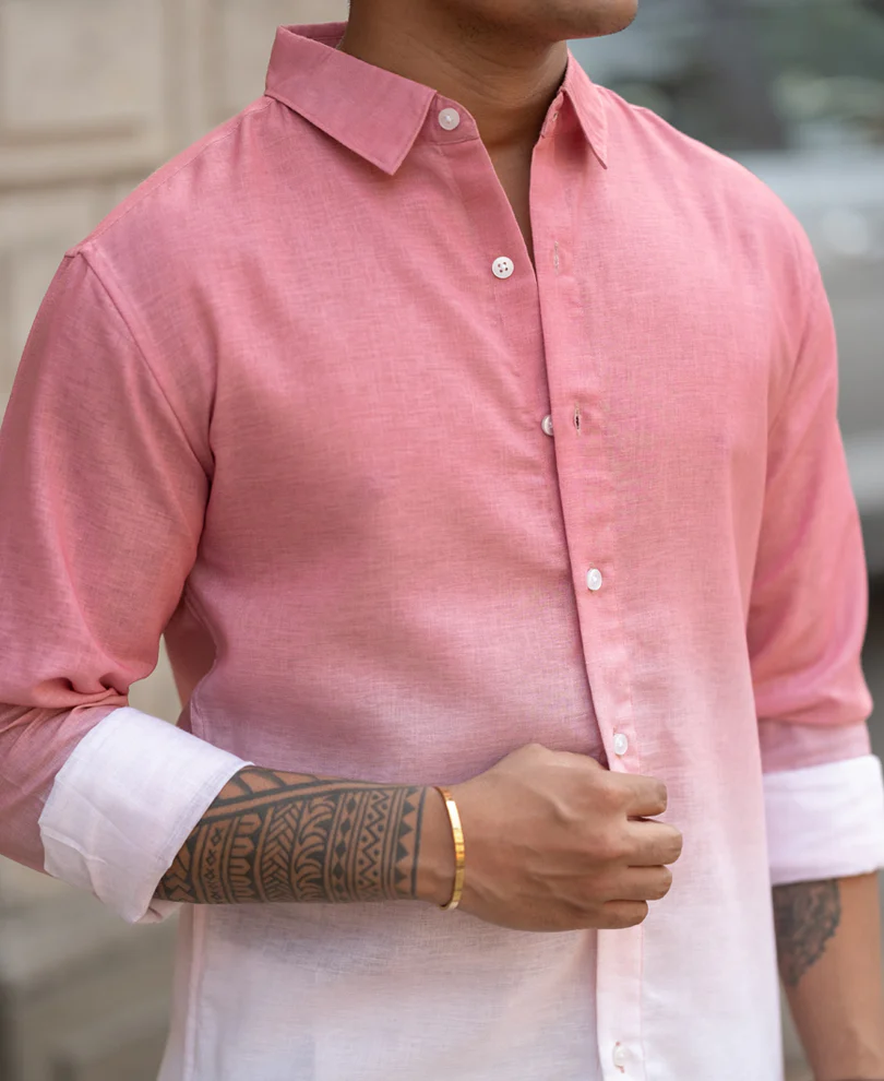 Coral Ombre Shirt 100% Cotton - Image 5