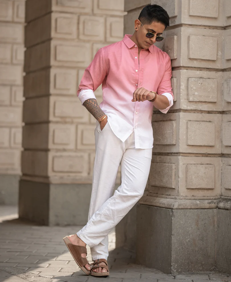 Coral Ombre Shirt 100% Cotton - Image 6