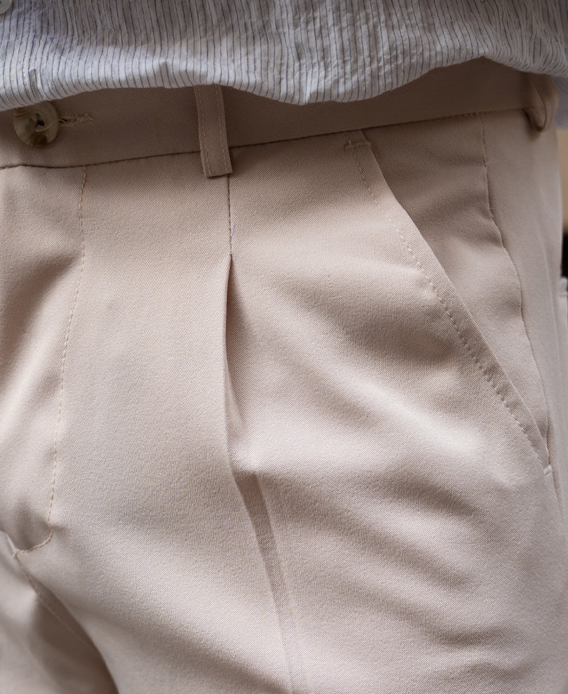 Cream Baggy Fit Korean Pants - Image 4