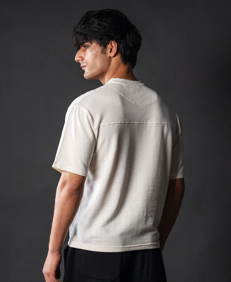 Cream Cotton Jersey T-Shirt - Image 6