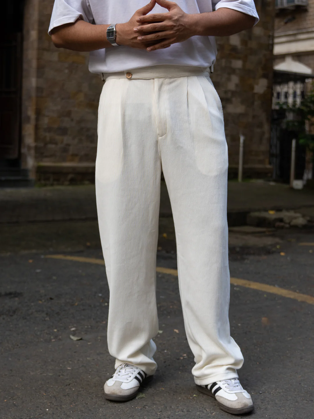 Cream Knitted Gurkha Pant - Image 2
