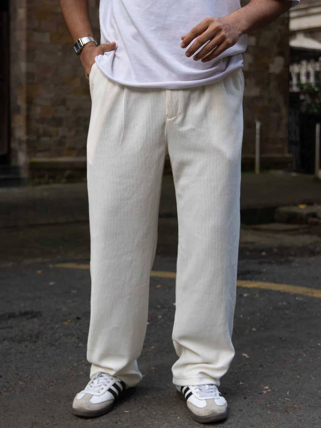 Cream Knitted Gurkha Pant - Image 3