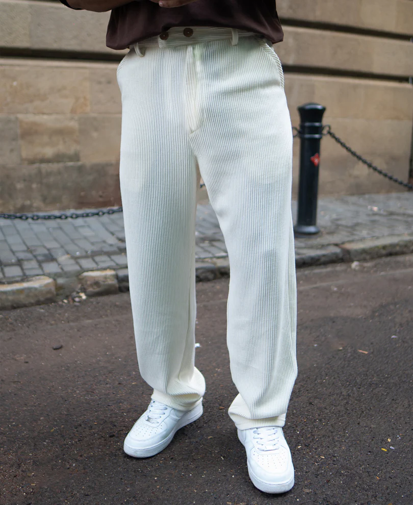 Cream Regular Fit Knitted Pant - Image 2