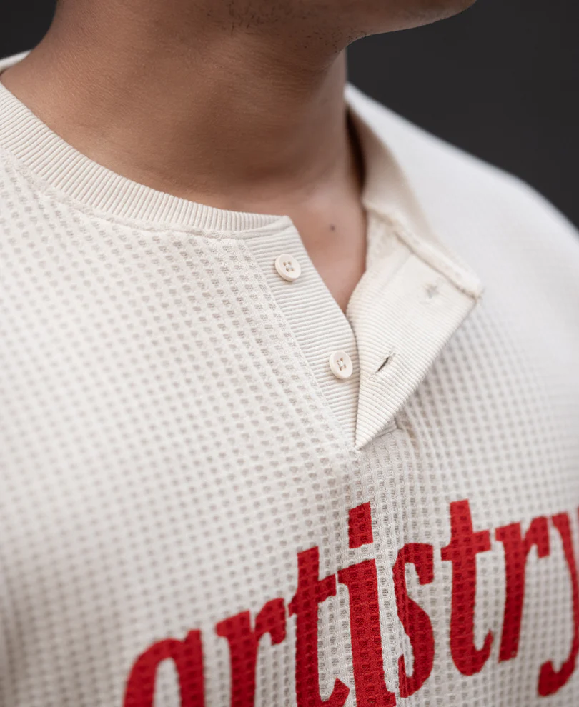 Cream Structured Printed Regular Fit Half Sleeves T-Shirt - Image 4