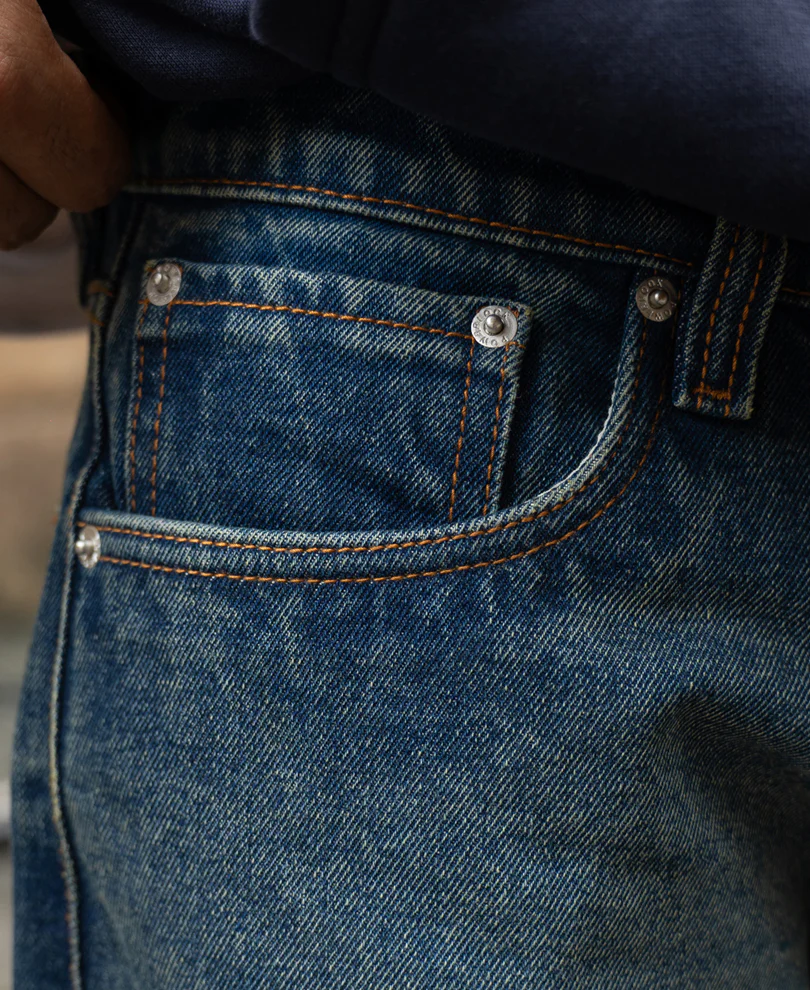 Dark Blue Distressed Baggy Jeans 100% Cotton - Image 3