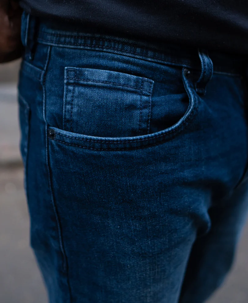 Dark Blue Regular Fit Denim Jeans - Image 4