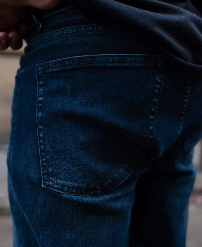Dark Blue Regular Fit Denim Jeans - Image 5