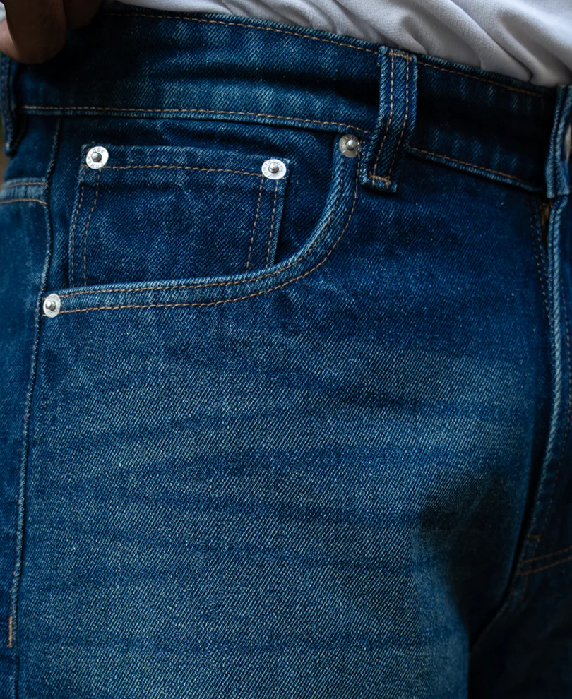 Dark Blue Tinted Baggy Jeans 100% Cotton - Image 5