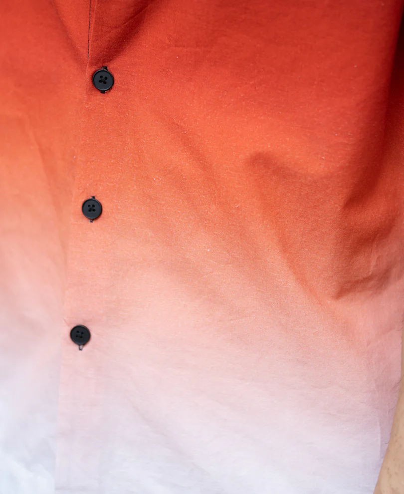 Dark Brick Ombre Shirt 100% Cotton - Image 4
