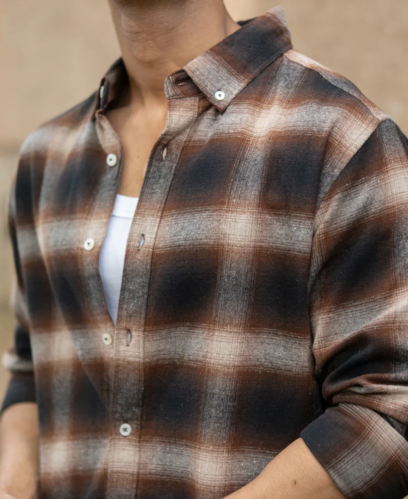 Dark Brown Checks Shirt - Image 5