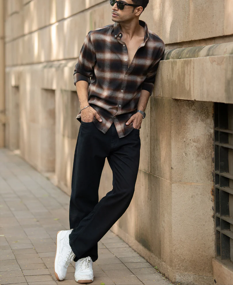 Dark Brown Checks Shirt - Image 7