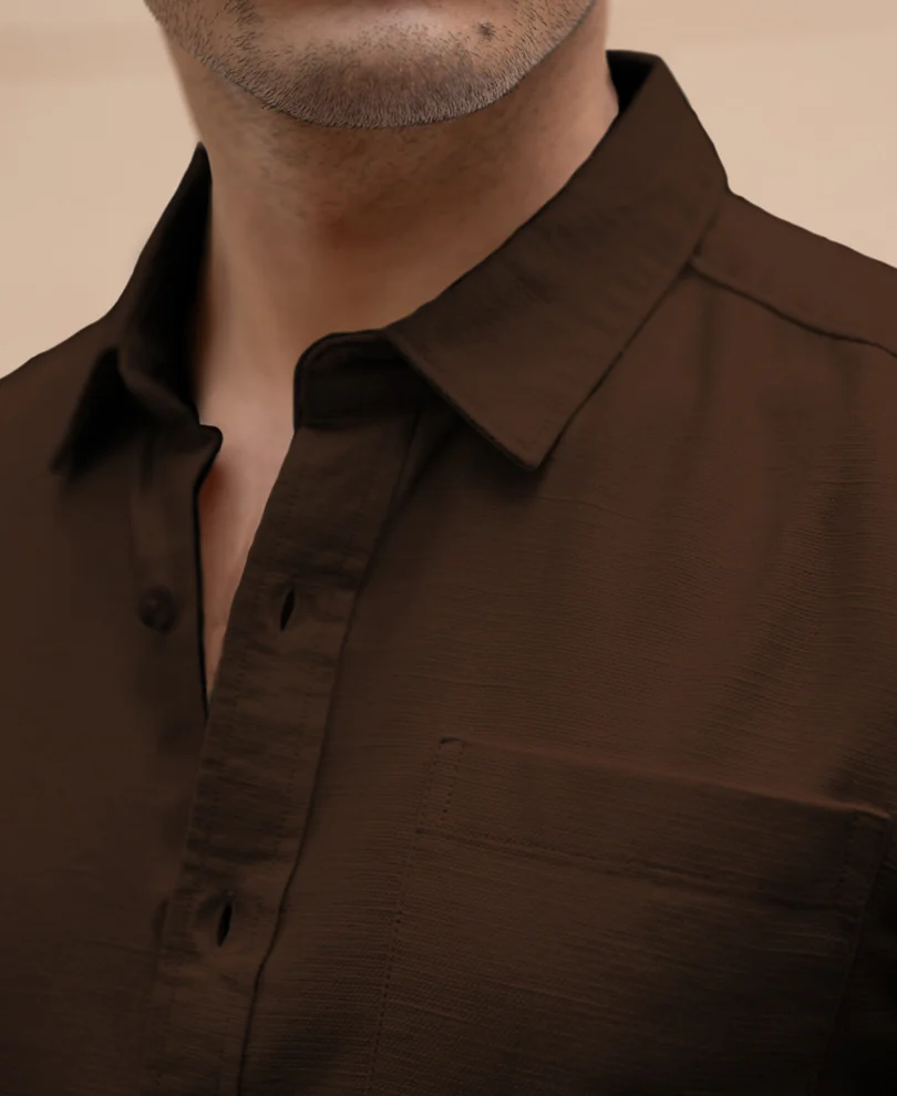 Dark Brown Linen Structured Co-Ord Set - Image 6