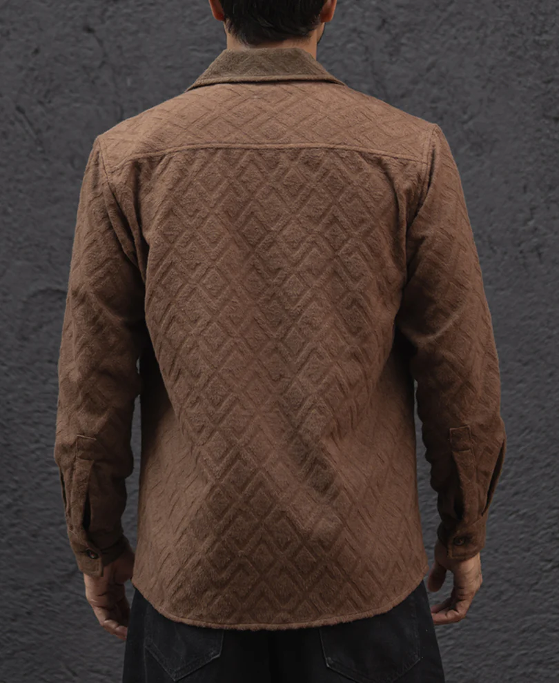 Dark Brown Regular Fit Full Sleeves Shirt - Image 4