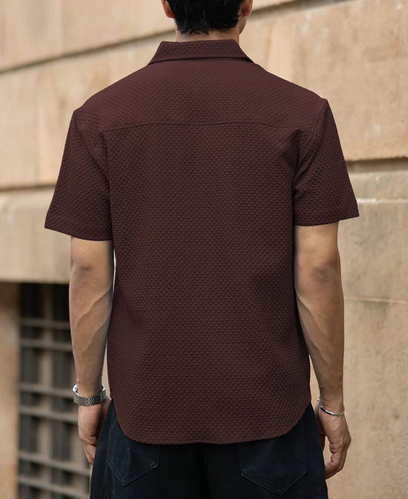 Dark Brown Structured Shirt - Image 5