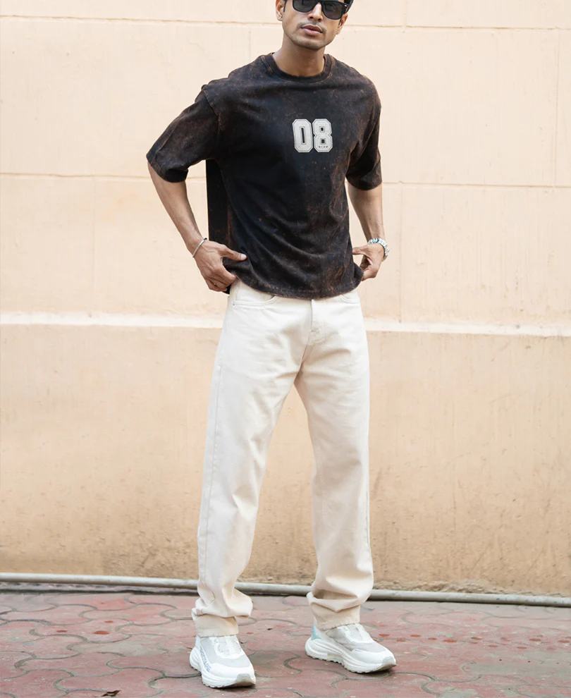 Dark Brown Washed Printed T-Shirt 100% Cotton - Image 7