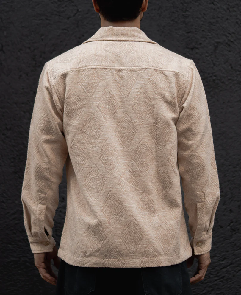 Dark Fawn Regular Fit Full Sleeves Shirt With Zip - Image 5