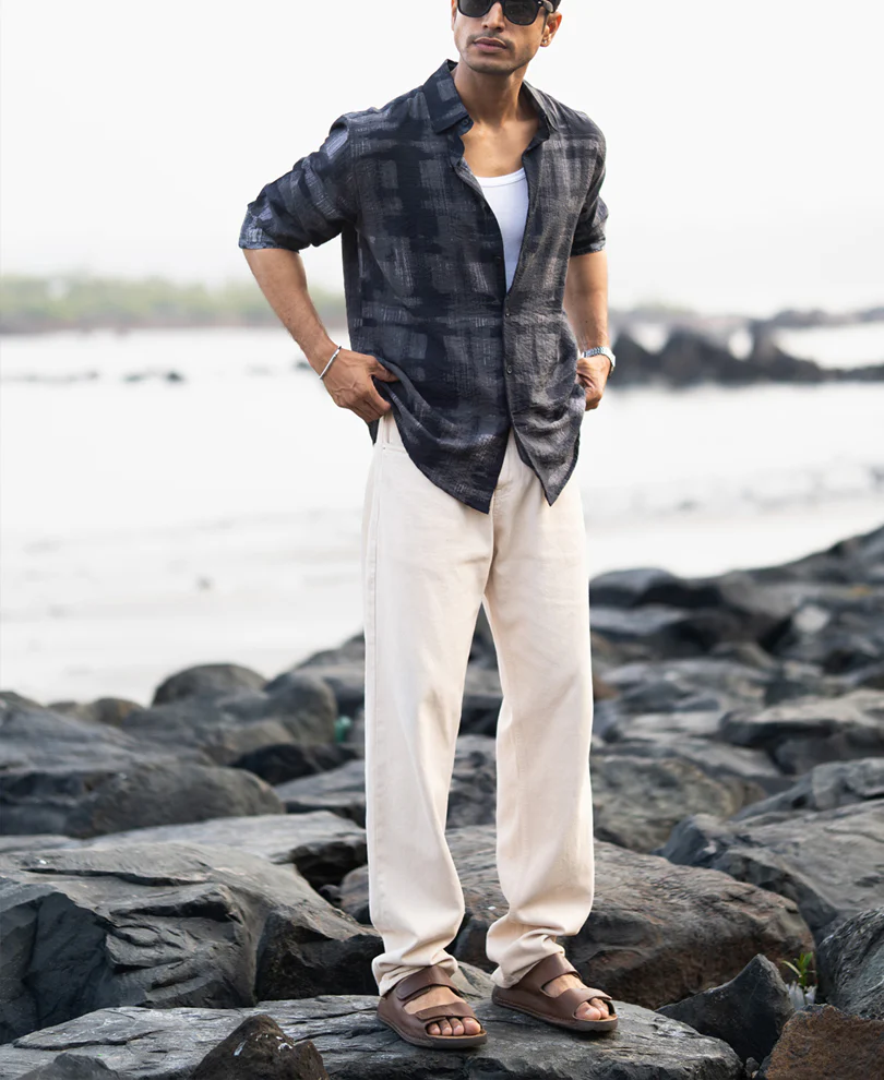 Dark Grey Printed Lightweight Shirt - Image 6