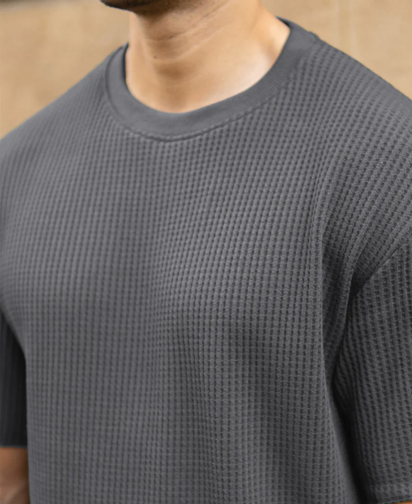 Dark Grey Structured T-Shirt - Image 4