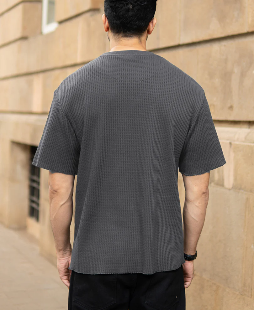 Dark Grey Structured T-Shirt - Image 5