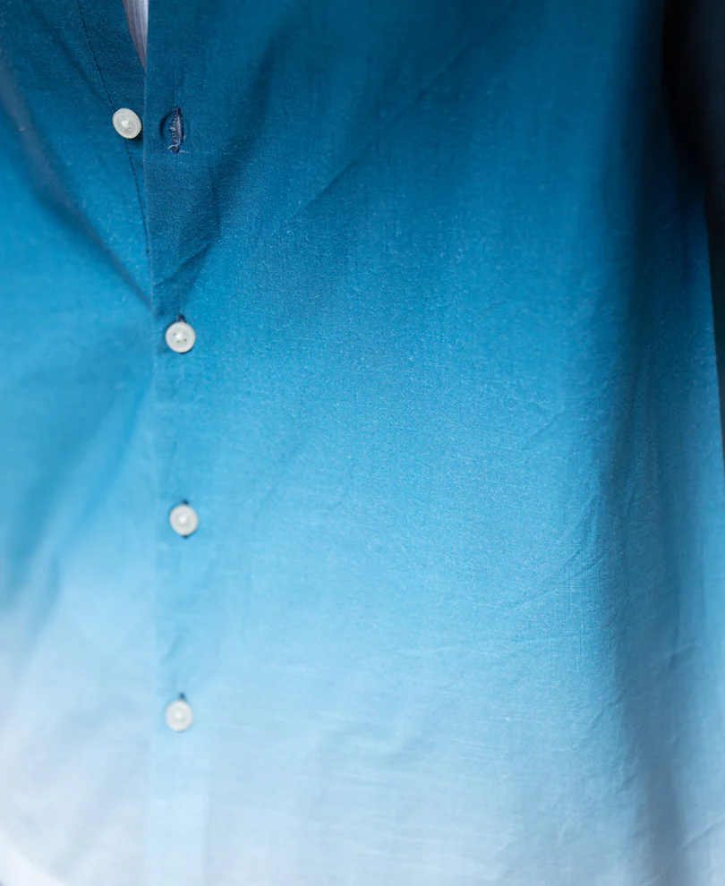 Dark Navy Ombre Shirt 100% Cotton - Image 3