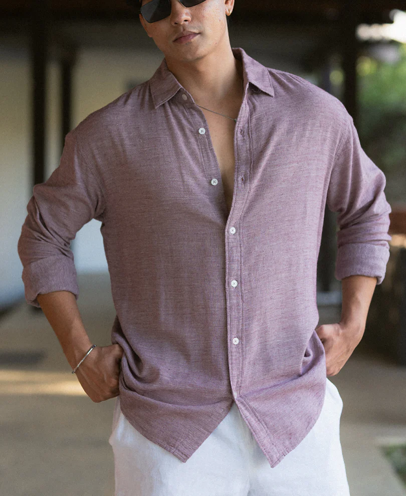 Dark Onion Linen Blend Shirt - Image 2