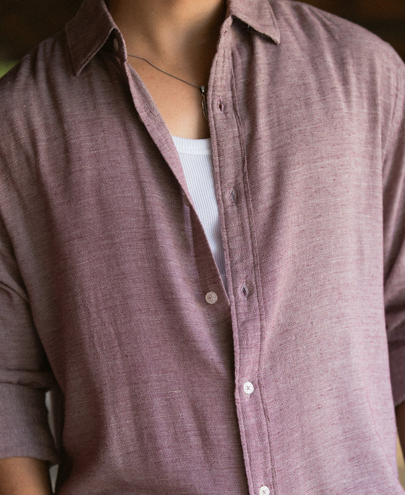 Dark Onion Linen Blend Shirt - Image 3