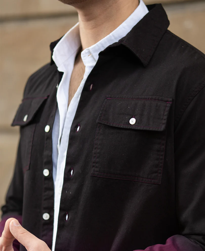 Dark Onion Ombre Cargo Shirt 100% Cotton - Image 4