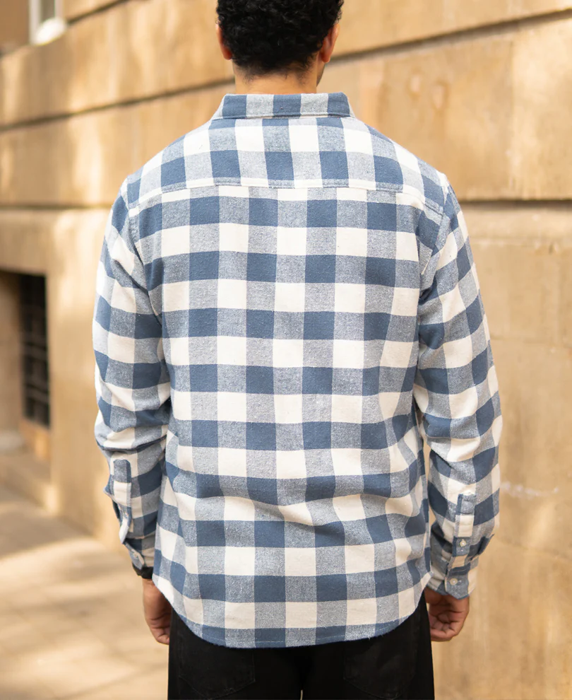 Dark Sky Checks Shirt 100% Cotton - Image 5