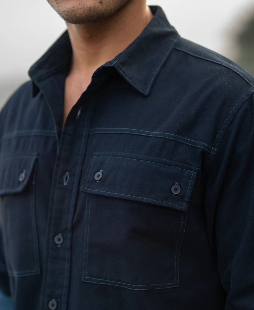 Dark Sky Structured Cargo Overshirt 100% Cotton - Image 5