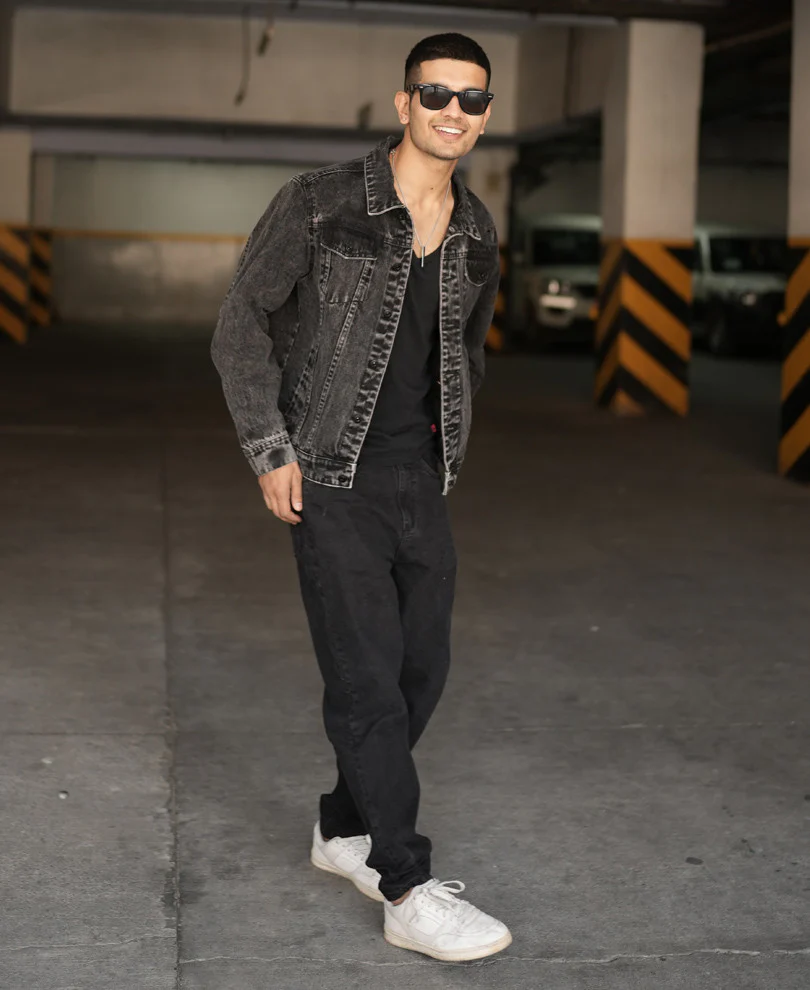 Dusty Black Ripped Denim Jacket 100% Cotton - Image 5