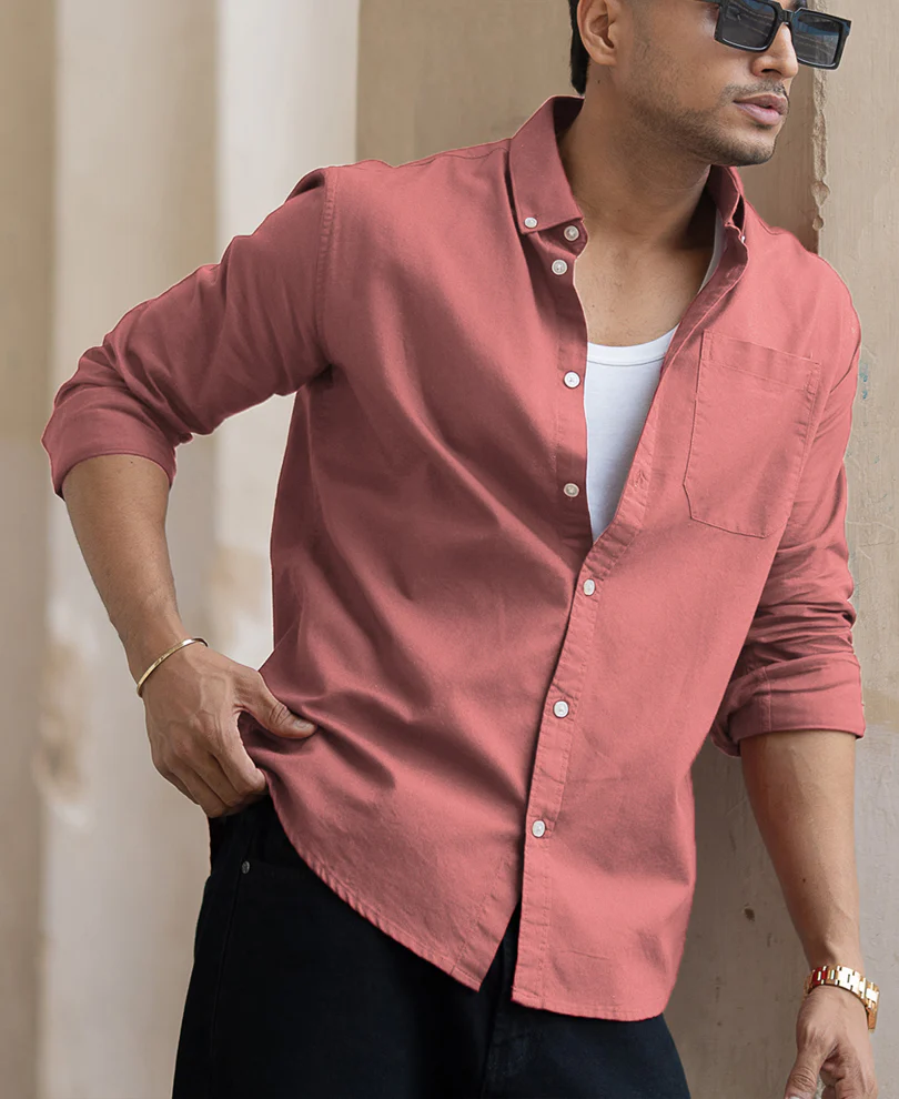Dusty Rose Lightweight Shirt 100% Cotton - Image 3