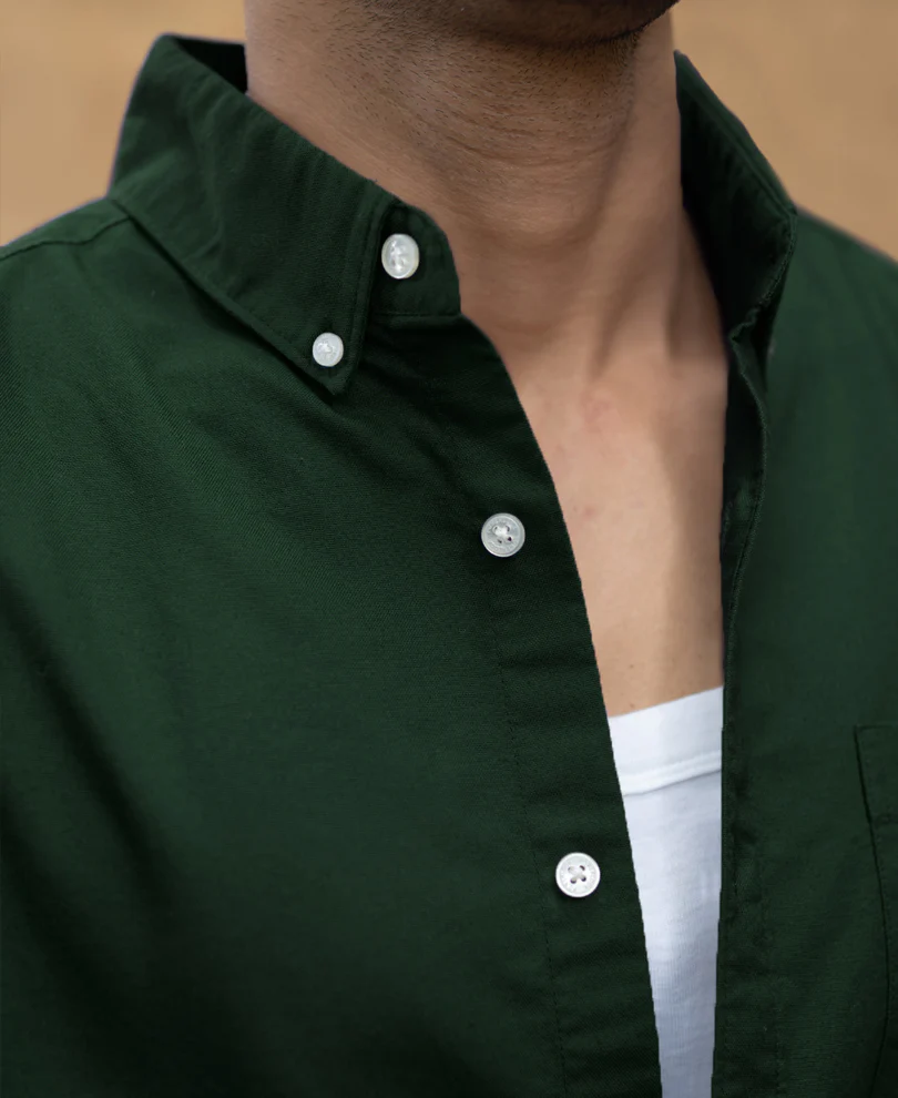 Emerald Green Oxford Shirt 100% Cotton - Image 5