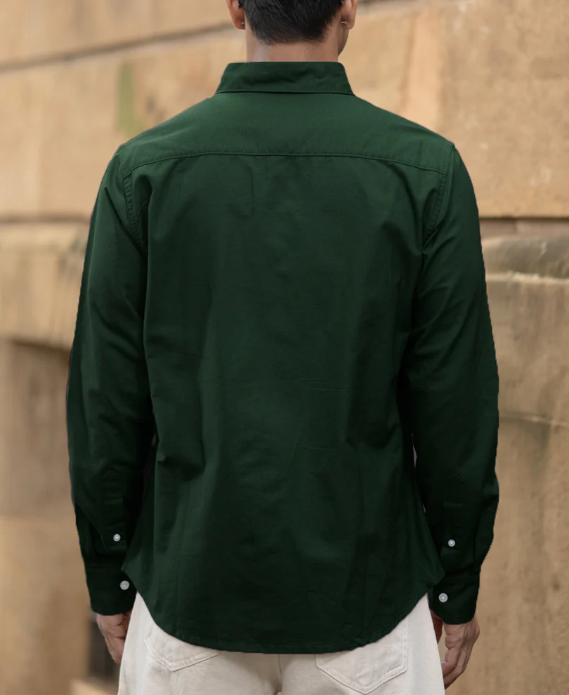 Emerald Green Oxford Shirt 100% Cotton - Image 6