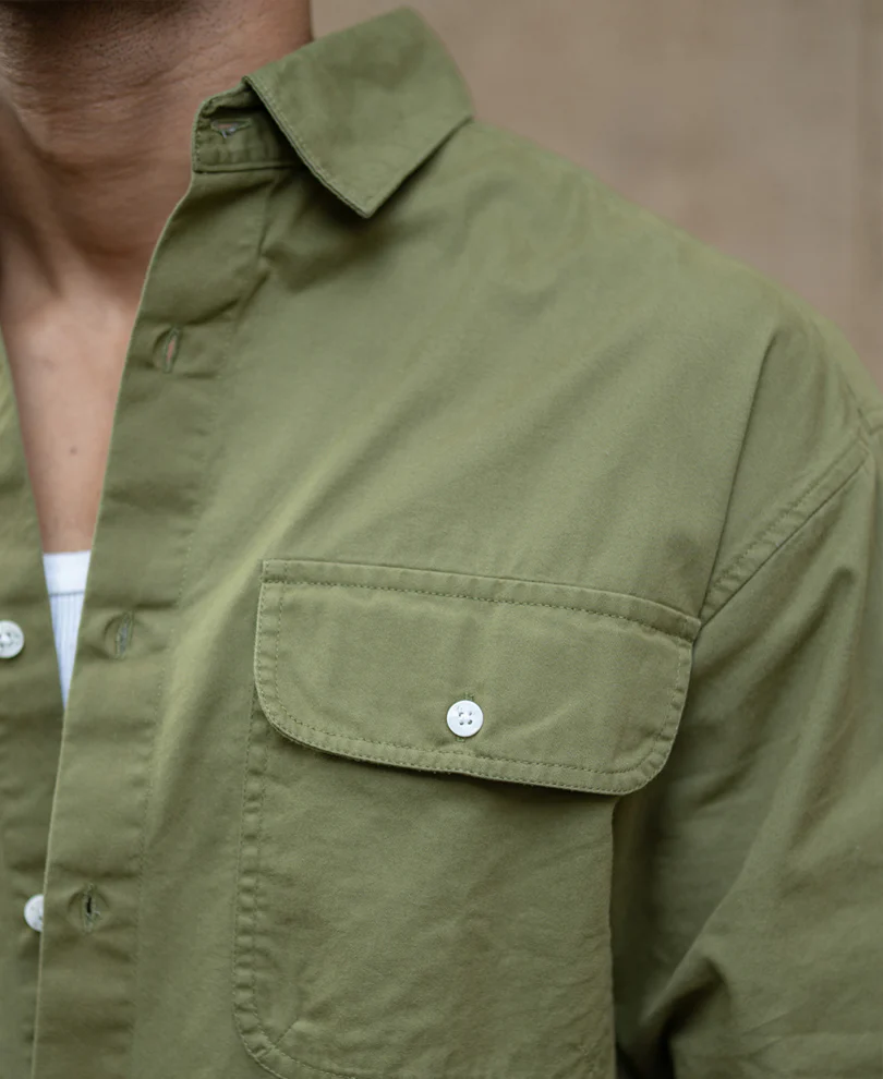 Green Double Pocket Lightweight Shirt 100% Cotton - Image 5