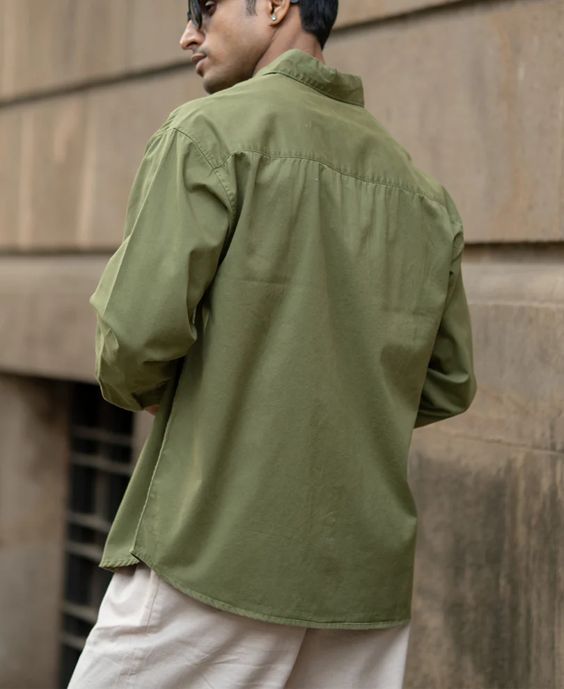 Green Double Pocket Lightweight Shirt 100% Cotton - Image 6