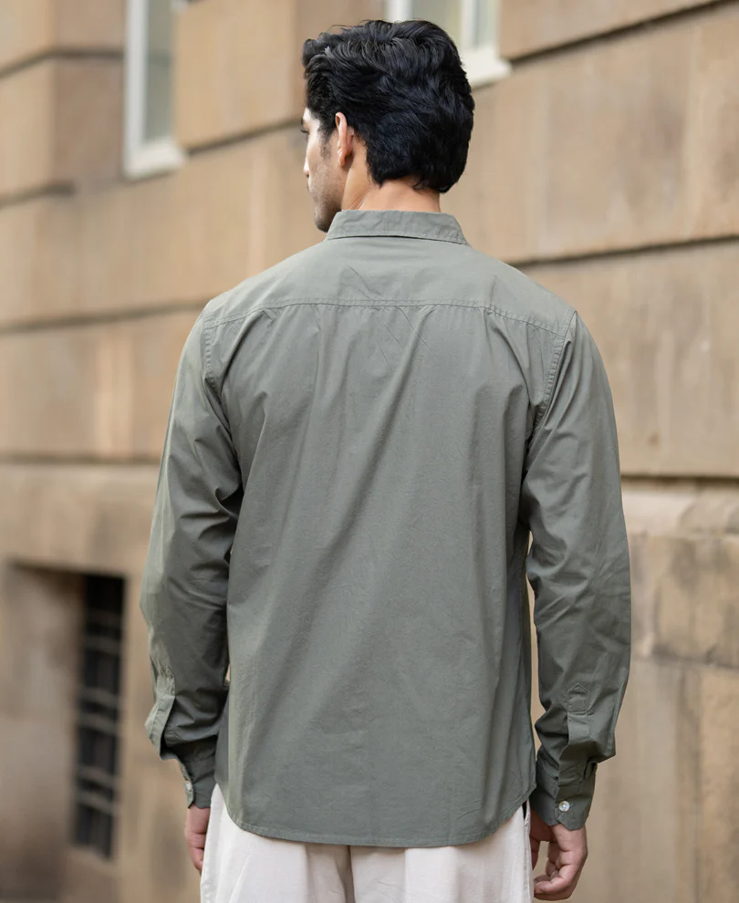 Green Double Pocket Lightweight Shirt 100% Cotton - Image 5