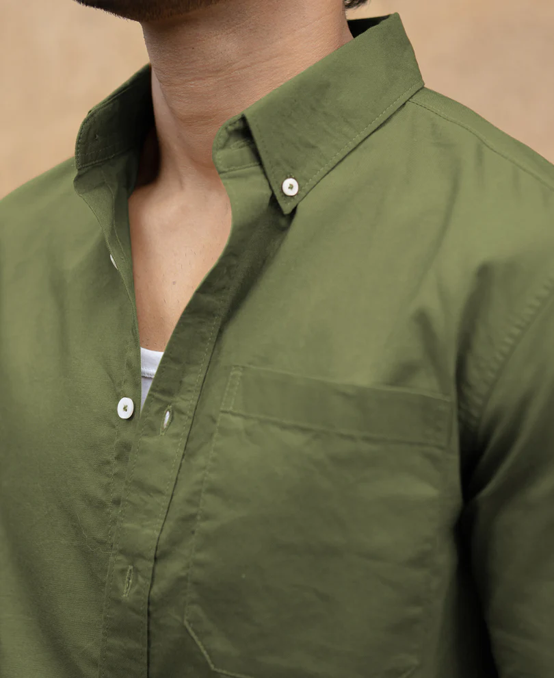 Green Lightweight Shirt 100% Cotton - Image 4