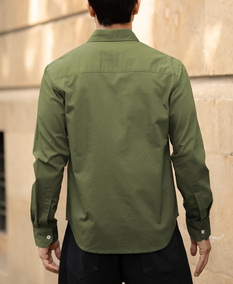 Green Lightweight Shirt 100% Cotton - Image 5