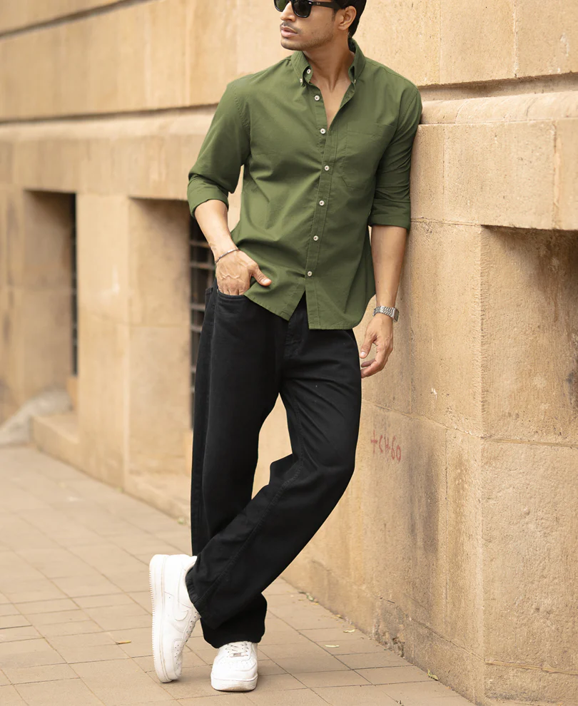 Green Lightweight Shirt 100% Cotton - Image 6