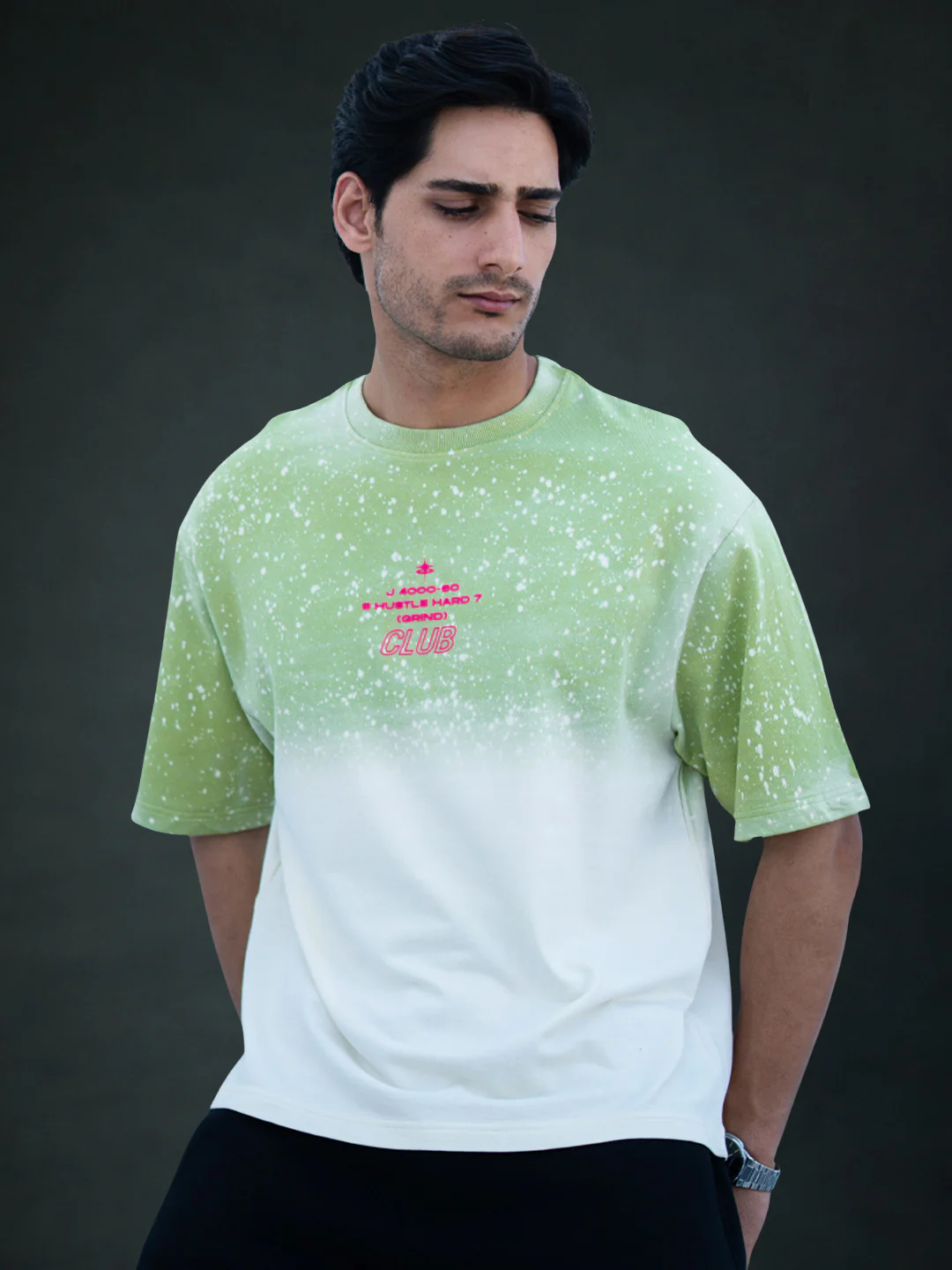 Green Ombre Graphic T-Shirt 100% Cotton - Image 2